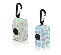 2 pezzi Porta sacchetti per cani, Dispenser per Sacchetti per Cacca di Cane, Dispenser di Rifiuti per Animali Domestici con moschettone, per la maggior parte dei sacchetti standard per rifiuti