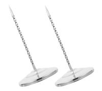 2 Pezzi Porta Scontrini in Acciaio Inox Base Tonda, Argento | Ordini e Memo, Design Compatto e Lucido, Stabilità Zavorrata, Uffici, Hotel e Cassa