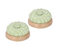 2 pezzi Porta spilli da cucito magnetico a forma di zucca, cuscino per aghi da cucito con bottone magnetico rimovibile e base in legno massello per il punto croce fai da te e la ma