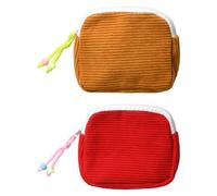 2 Pezzi Porta Trucchi da Viaggio in Velluto a Coste Borsa da Toilette Piccola Porta Monete da Donna Bustina Portatutto Trousse Organizer per Conservare e Trasportare Prodotti per La Cura Della Persona