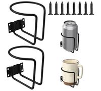 2 Pezzi Portabevande Per Barche, Portabevande Per Auto Barca In Acciaio Inox, Portabicchieri Da Appendere All'Auto con Viti, Universale 8cm di Diametro, per Auto, Barche, Camion e Caravan (Nero)