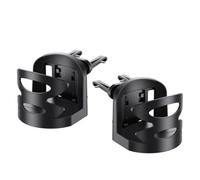 2 Pezzi Portabicchieri Auto, in ABS Nero, Compatto | Lattine e Smartphone, Design Moderno e Minimalista, Stabile su Strade Sconnesse, Meno Ingombro