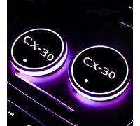 2 Pezzi portabicchieri auto per Mazda CX-30 7 colori Acrilico tappetino USB ricaricabile LED bevande sottobicchieri accessori