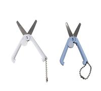 2 pezzi Portable piccole forbici Per bambini cancelleria mini forbici da viaggio Ufficio Taglio forbici pieghevoli piccole (Bianco, blu) hk-w103