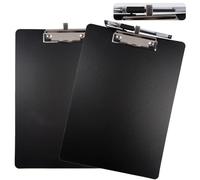 2 Pezzi Portablocco A4 con Pinza, Portablocco con Portapenne, Appunti con Portapenne e Clip a Basso Profilo, Occhiello Retrattile, Portablocchi in Plastica, per Impiegati Studenti Insegnanti