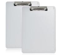 2 Pezzi Portablocco in Alluminio A4,Cartella Portablocco con Morsetto in Metallo, Porta Blocco Morsetti con Guida Alle Misurazioni,Tavoletta Portablocco per Ufficio Scuola (Argento, A4)