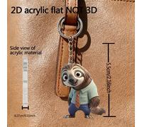 2 pezzi Portachiavi a forma di bradipo di Zootopia Disney, pendente decorativo multifunzionale, adatto per zaini, portachiavi, decorazioni natalizie, celebrazioni, ciondolo carino, durevole e affascin