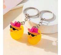2 pezzi Portachiavi a forma di papera con cappello, regalo, souvenir, accessori per auto, ciondolo per borsa, regali carini per scuola, gotico, Y2K, per madre, padre, laurea e insegnante FumettoLega d