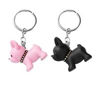 2 Pezzi Portachiavi Bulldog Francese in Ciondolo Decorativo Leggero