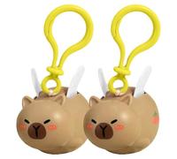 2 Pezzi Portachiavi Capybara Volante, Tirare per volare Ciondolo | con Corda Elastica Keychain, Anti-Stress per Zaino o Auto per Regalo di Compleanno o Scambio Scolastico