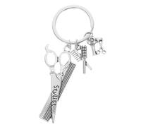 2 pezzi portachiavi con pettine, asciugacapelli e parrucchiere