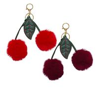 2 Pezzi Portachiavi In Peluche Con Ciliegia, Soffici Ciondoli Con Ciliegia, Ciondoli Per Borse Alla Moda, Graziosi Accessori Per Borse, Divertenti Portachiavi Regalo Per Donne, Ragazze