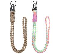 2 Pezzi Portachiavi Paracord, Portachiavi Cordino Paracord Intrecciato con Moschettone, Portachiavi Collo Corda Paracadute per Carte Didentità Badge Chiavi Esterni Campeggio Viaggi