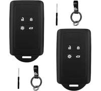 2 Pezzi Portachiavi per Auto compatibile Renault 4 tasti Smart Key Cover (solo keyless go) Chiavi Auto Silicone Protezione Copri Telecomando per Clio/Espace 5/Master Bus/Talisman