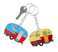 2 Pezzi Portachiavi per Camper, Coppia di Portachiavi, Portachiavi Divertenti, Portachiavi per Roulotte, Caravan Portachiavi, Moschettoni Portachiavi In Metallo, Per Chiave, Zaino,Viaggiare,Campeggio