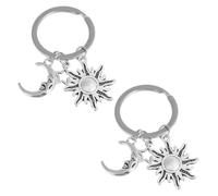 2 Pezzi Portachiavi Sole Stella Luna Ciondolo Dal Design Semplice Portachiavi In Acciaio Inossidabile Ciondolo Decorativo Portachiavi Da Donna