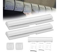 2 Pezzi Portacomande Barra Porta Comande, 25cm Porta Conto Autoadesivo per Barra Scontrini, Binario Ordinazioni a Muro per Cucine, Bar e Ristoranti, Bianco