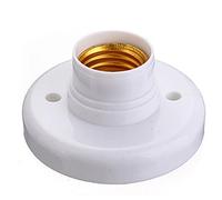 2 Pezzi Portalampada E27, Supporto per Lampada da Parete, Base in Plastica Rotonda Con Viti, Attacco a Muro