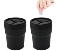 2 Pezzi Portamonete Per Auto, Per Auto Monete Per Auto, Porta Monete Per Auto, Porta Monete Per Bevande, Mini Portapenne In Pvc Nero, adatto Per Auto, Case, Uffici, Ristoranti