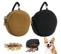 2 Pezzi portamonete uomo tascabile piccolo, Porta Monete Uomo EDC Pouch Mini Rotondo Impermeabile con Chiusura a Cerniera Portafoglio Tattico Custodia per Monete, Auricolari e Chiavi snack per cani