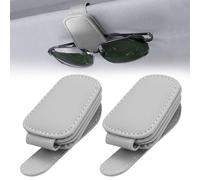 2 Pezzi Portaocchiali Auto, Supporto per Occhiali da Auto Magnetico, Clip per Occhiali da Auto in Pelle Pu, Auto Supporti per Occhiali Accessorio per Tutti Gli Occhiali e Clip per Visiera Auto