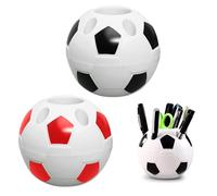 2 Pezzi Portapenne da Calcio per Studenti Set, Realizzati in Plastica, Ideali per Decorare la Tua Casa, Ufficio e Scrivania, Creativo Portapenne Multifunzionale, Stile Calcio