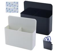 2 Pezzi Portapenne Magnetico, Porta Pennarelli Magnetici, Supporto per Pennarelli per Lavagna Bianca, Frigorifero, Superficie in Metallo (Bianco & Nero)