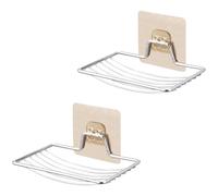 2 Pezzi Portasapone Strato Autoadesivo, Portasapone in Acciaio Inossidabile, Supporto a Parete per Portasapone, Cestino per Sapone in Acciaio Inossidabile, per Doccia, Bagno, Cucina