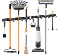 2 Pezzi Portascope E Portaspazzole Da Muro, Supporto Parete per Scopa E Porta Ut