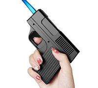 2 Pezzi Portasigarette Antivento Ricaricabile Butano Jet Torcia Accendino 2 in 1 Dispenser Portatile Portasigarette 10 Pezzi di Sigarette di Dimensioni Normali (Nero)