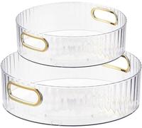 2 Pezzi Portaspezie Girevole Organizer da Cucina, Lazy Susan Organizer per Piatti Rotanti Vassoio Girevole Portaoggetti da Cucina per Credenza e Frigorifero,Cucina, Bagno,Portaspezie, Bianco
