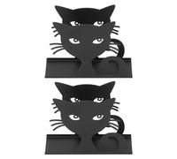 2 Pezzi Portatovaglioli da Tavolo, Dispenser per Tovaglioli da Terra in Metallo Nero Portatovaglioli di Carta a Forma di Gatto Scavato per Cucina Sala da Pranzo Hotel