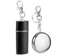 2 Pezzi Posacenere Portatile Tascabile, Portacenere da Borsa Mini Portacenere Antiodore con Portachiavi e Coperchio per Fumatori, Passeggiate e Viaggio
