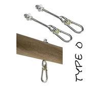 2 pezzi, Premium altalena gancio M10 x 230 mm con moschettone per legno spessore 70 - 100 mm zincato von PA-050