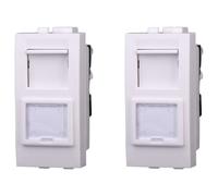 2 Pezzi Presa Dati RJ45 CAT5E, Compatibile Con Bticino Living Light (Bianco)