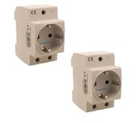 2 Pezzi Presa Schuko Modulare 25A, Presa Da Guida DIN Per Quadro di Distribuzione, Occupa 2,5 Moduli DIN, AC 220V, IP20 IEC60884