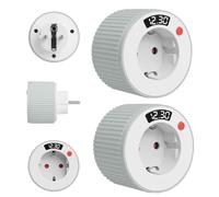 2 Pezzi Presa Timer Countdown 230V 3680W, Presa Temporizzatore Meccanico con Display LED, Temporizzatore da 1 Minuto a 24 Ore, Spegnimento Automatico, Presa Commutabile per Elettrodomestici