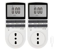 2 Pezzi Presa timer elettronico digitale,10set di timer plug-in programmabili,16A 3680W 230VAC, adatto per il controllo della temporizzazione degli elettrodomestici e l'illuminazione stradale