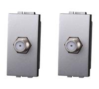 2 Pezzi Presa TV SAT Satellitare, Compatibile Con Bticino Living Light (Grigio)