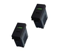 2 Pezzi Presa USB Compatibile Con Vimar Arkè, Modulo Caricatore USB C Da Muro, Colore Nero (USB-A + USB-C 5V 3,1A)