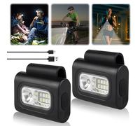 2 pezzi Pro LED clip lampade, forte magnete clip luce con 6 modalità di illuminazione, ricaricabile tramite USB, impermeabile, clip notturna, luce da corsa, accessorio per corsa, luce per jogging,