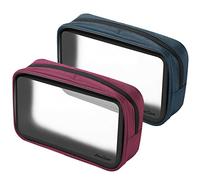 [2 Pezzi] ProCase Beauty Case da Viaggio, Borse da Viaggio Impermeabili Trasparenti TSA Approvato Organizzatore Aerea Checkpoint Borsa di Stoccaggio Compiacente per Toeletta Liquidi Creme e Cosmetici