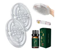 2 Pezzi Professional Meridian Brush, con oli essenziali da 10 ml e metro a nastro da 1.5 metri, Brush da Meridian Massaggio, Per Vita, Addome, Gamba per Massaggiare Meridiani (Imposta - Bianco)