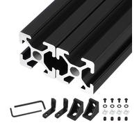 2 Pezzi Profilo Alluminio 2020 100mm, Guida Lineare Anodizzata, Nero per T Slot