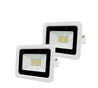 2 pezzi Proiettore LED 10W Bianco caldo （3000K） Luce di inondazione IP68 Impermeabile Riflettore da parete per esterni Illuminazione Faretto da giardino quadrato