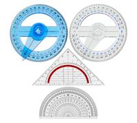 2 Pezzi Prosprattori A Cerchio Completo, 1 Pezzo Di Prosprattore Triangolare E 1 Pezzo Di Prosperprattore Semicircolare, Toner Lungo Di Plastica Con Puntatore, Lezioni Di Matematica.