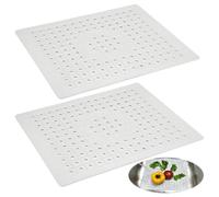 2 Pezzi Proteggi Lavandino Cucina, 31*26 cm Copri Lavandino Cucina, TPR Tagliabile Tappetini Lavello Cucina, Resistente Alle Alte Temperature, Tappeto Lavello Cucina per Frutta, Verdura, Stoviglie