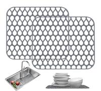 2 pezzi Protettore per lavello del lavello da cucina MATTO DACKINO DI SILICO Non slip Protettore 13, 6x11, 6 pollici tappeti e protezioni resistenti al calore per cucina per