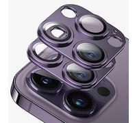 2 Pezzi Protezione Obiettivo Lente Pellicola Compatibile con iPhone 14 PRO/iPhone 14 PRO Max Telaio Alluminio Vetro Temperato Protezione 9H Alluminio Copertura Camera Lente Protettiva Opaca (Viola)