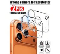 2 pezzi Protezione schermo in vetro temperato per obiettivo fotocamera compatibile con iPhone 17 Pro Max/17/17Pro/17AIR/16PROMAX/16PRO/16PLUS/16/15PROMAX/15/14/13/12/11, durezza 9H, trasparente ad alt